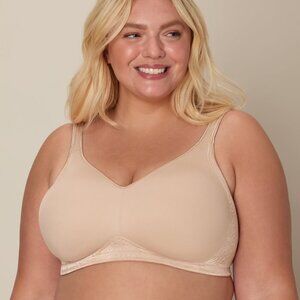 Playtex 18 Hour Seamless Wirefree Bra Back Side Smoothing TruSUPPORT Sz 40B Nude